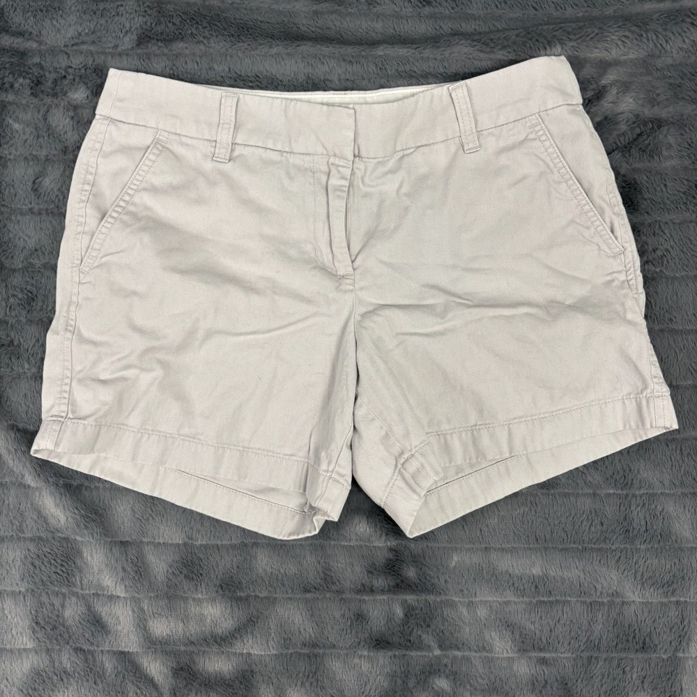 J.Crew Womens Chino Shorts Light Gray Cotton Twill Size 6 Casual Summer 7948